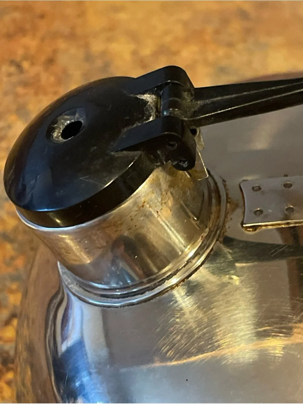 Vtg Paul Revere Ware 1.5 Qt Whistling Teapot Kettle Copper Bottom Stainless